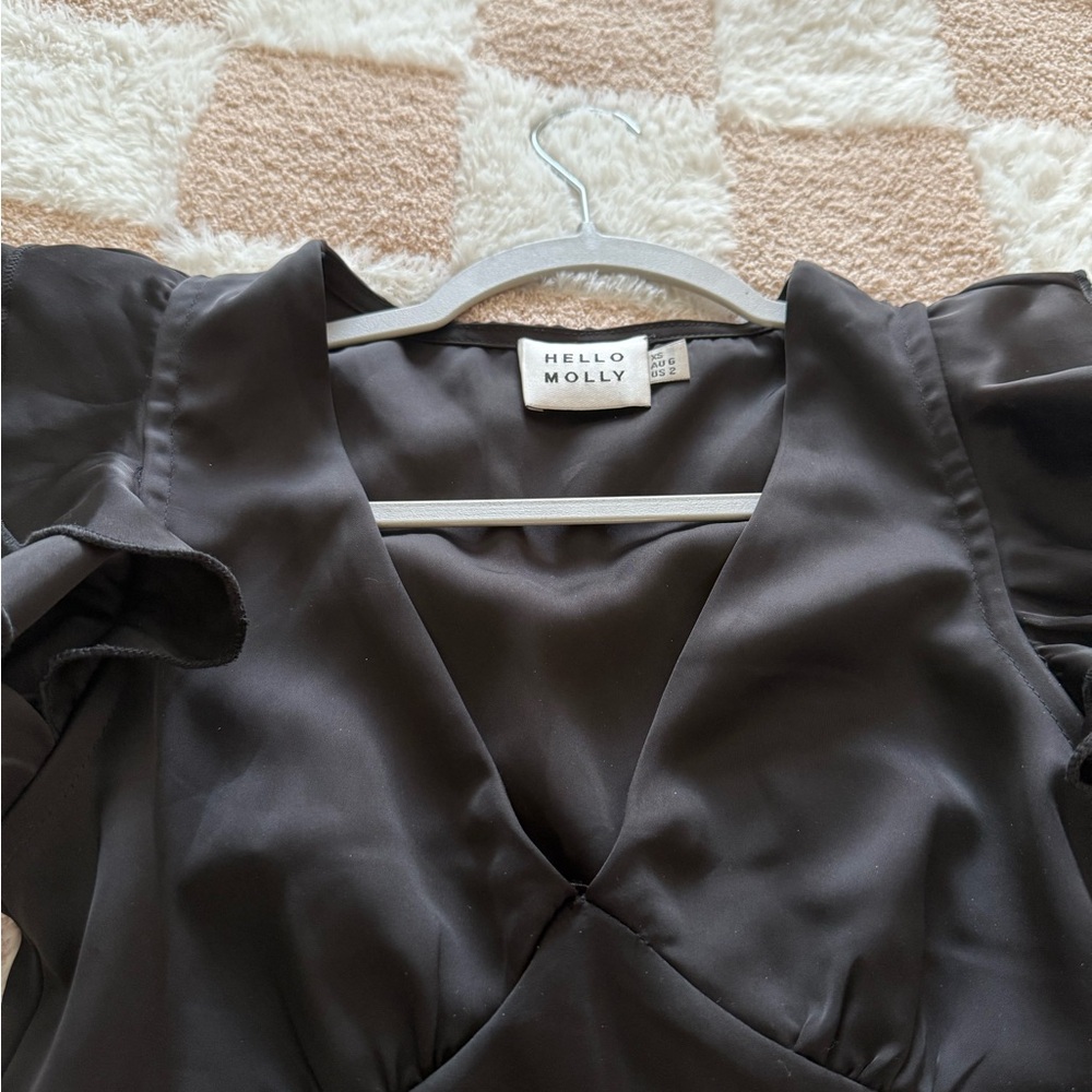 Hello Molly Searching For Paradise Satin Maxi Dress Black